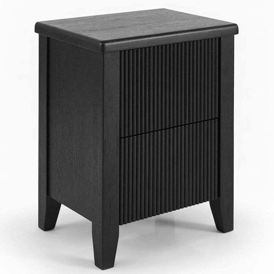 Raleigh Black 2 Drawer Bedside Table