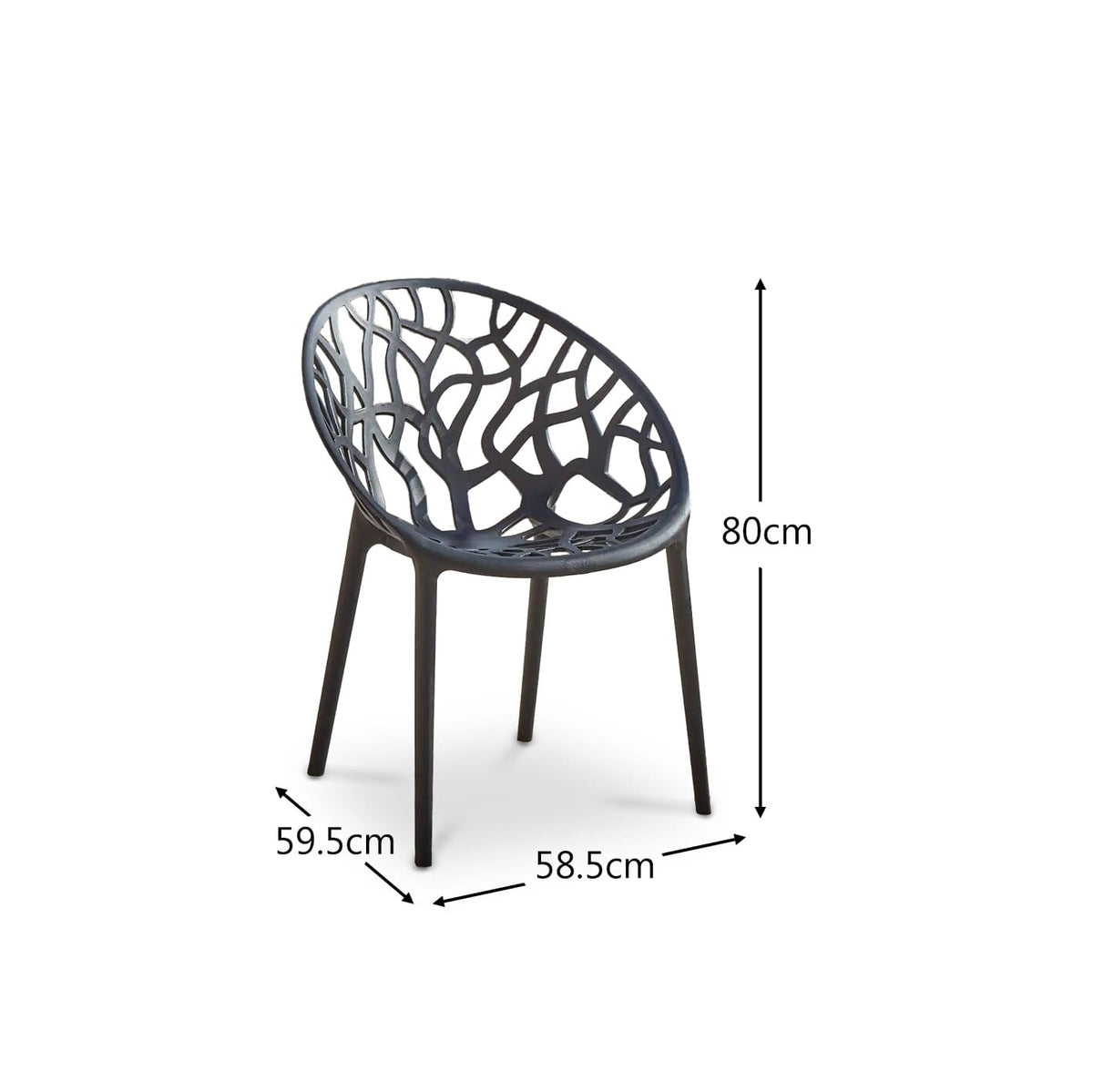 Raquel Black Plastic Garden Chairs - Set of 2 - Laura James