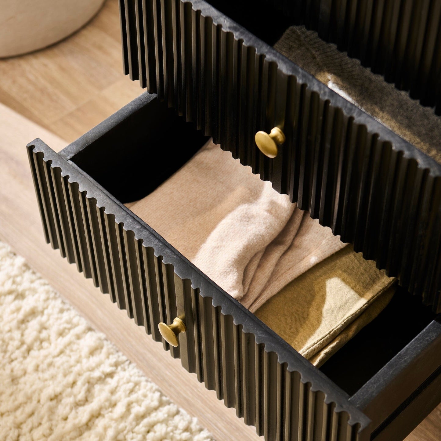 Rayna 5 Drawer Tallboy - Jet Black - Laura James