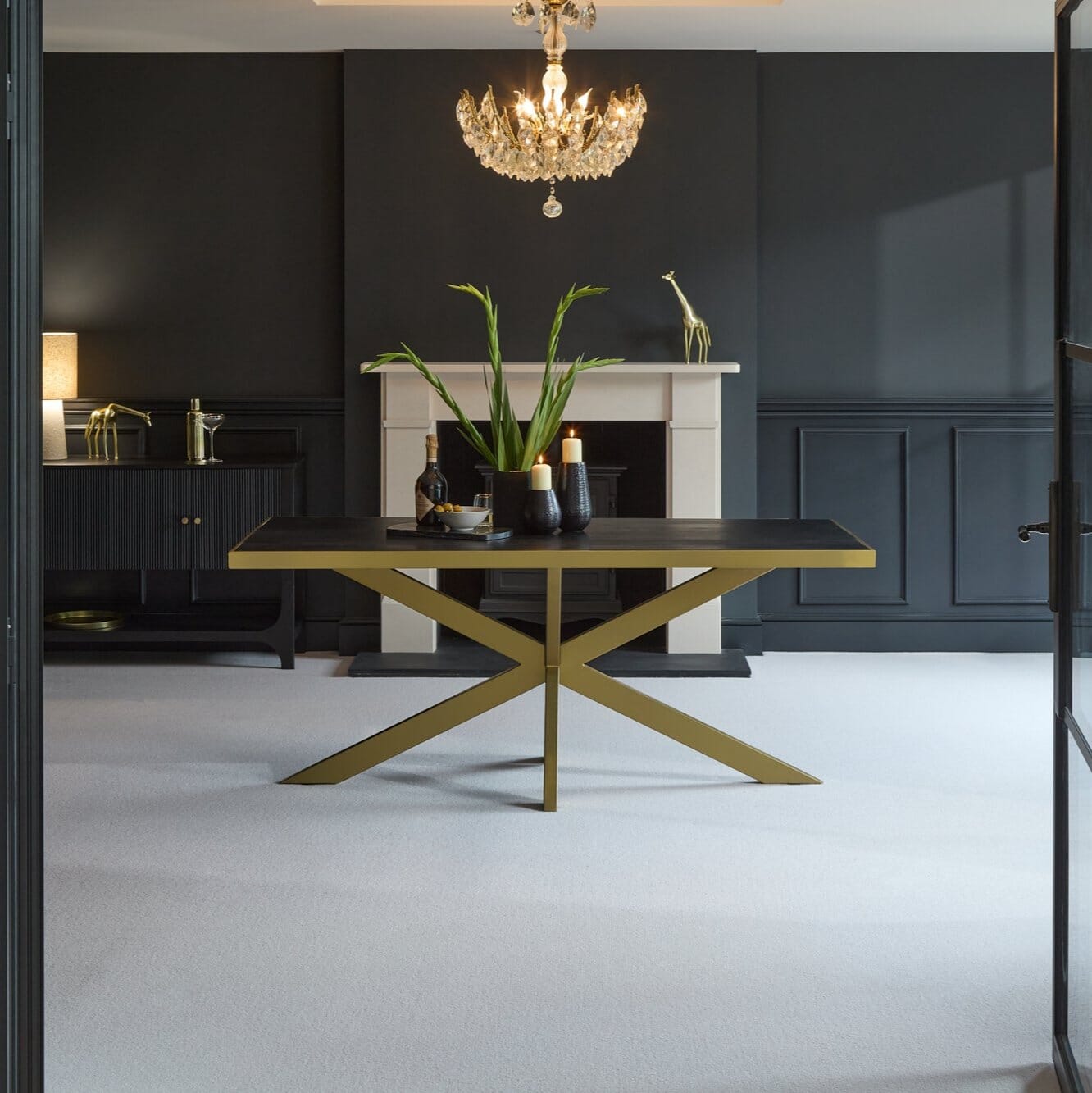 Rayna Jet Black Dining Table