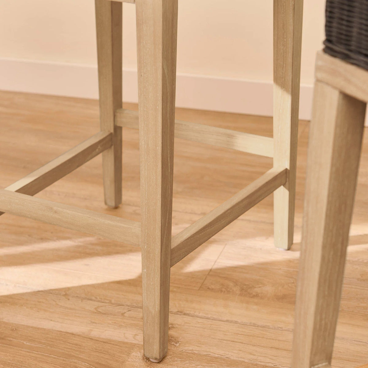 Reid Slate Grey Bar Stools - Set of 2 - Whitewash Mindi Wood Legs - Laura James