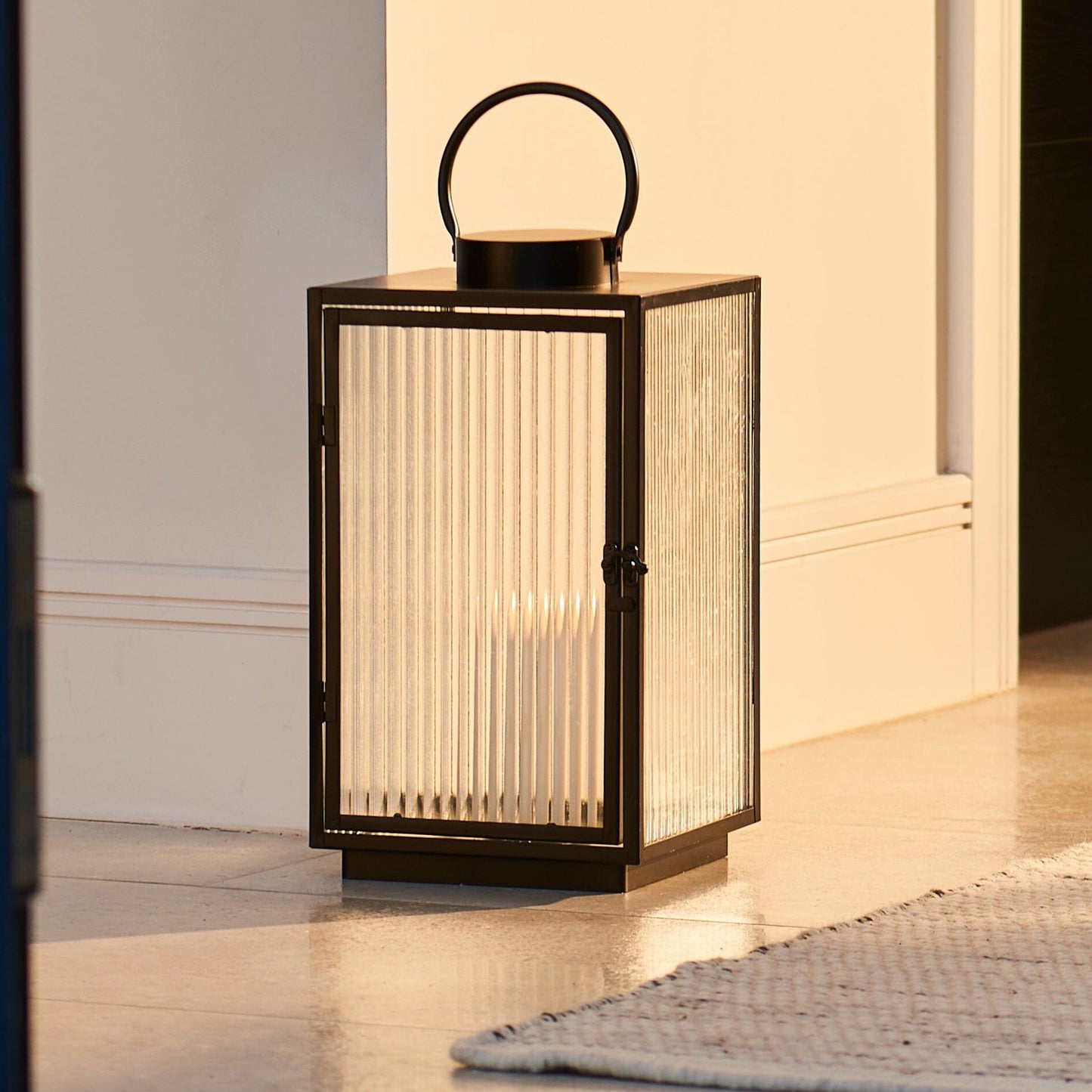 Revesby 40cm Lantern - Black Metal - Laura James