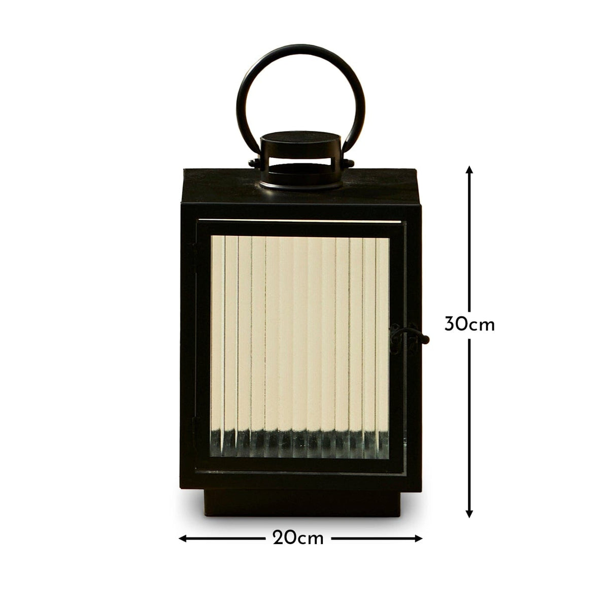 Revesby 30cm Lantern - Black Metal - Laura James