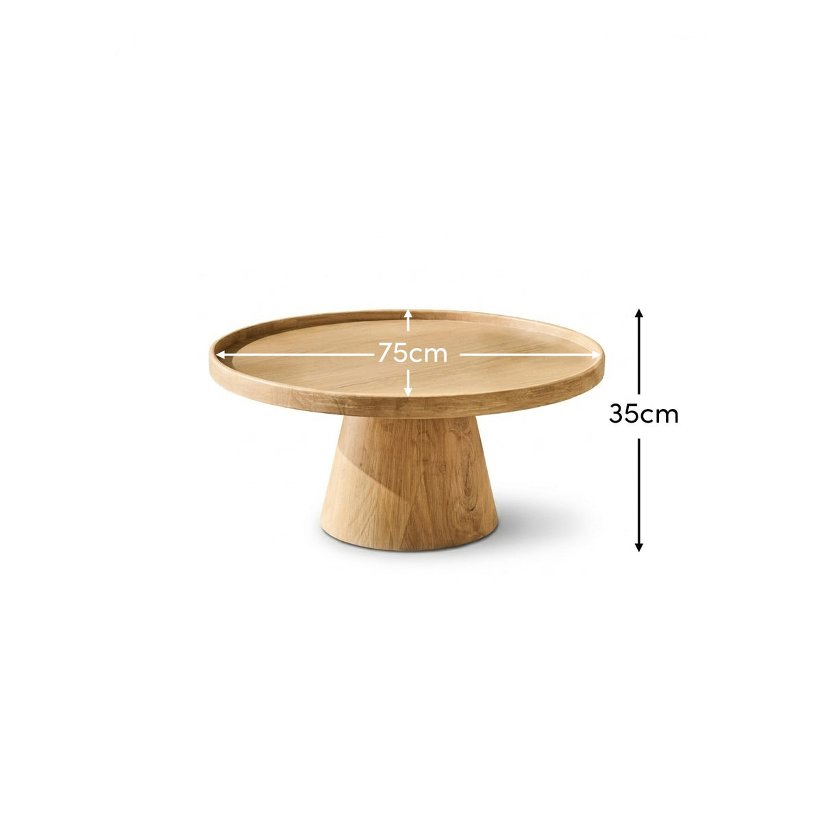 Rhiannon 75cm Round Coffee Table - Whitewash Oak - Laura James