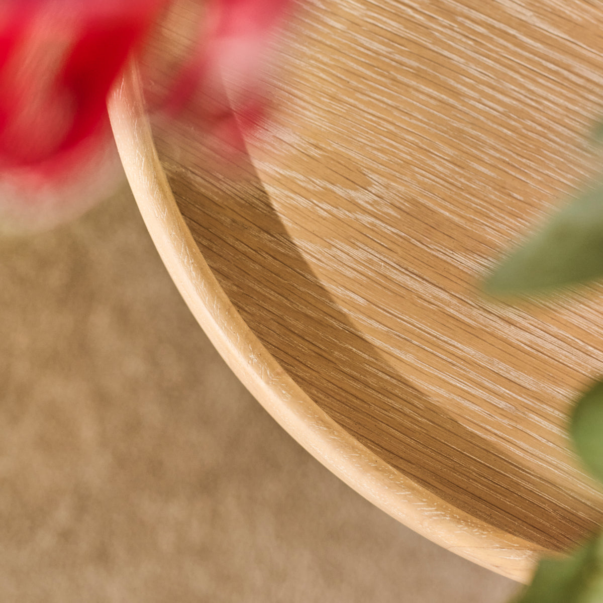 Rhiannon 45cm Round Side Table - Whitewash Oak - Laura James