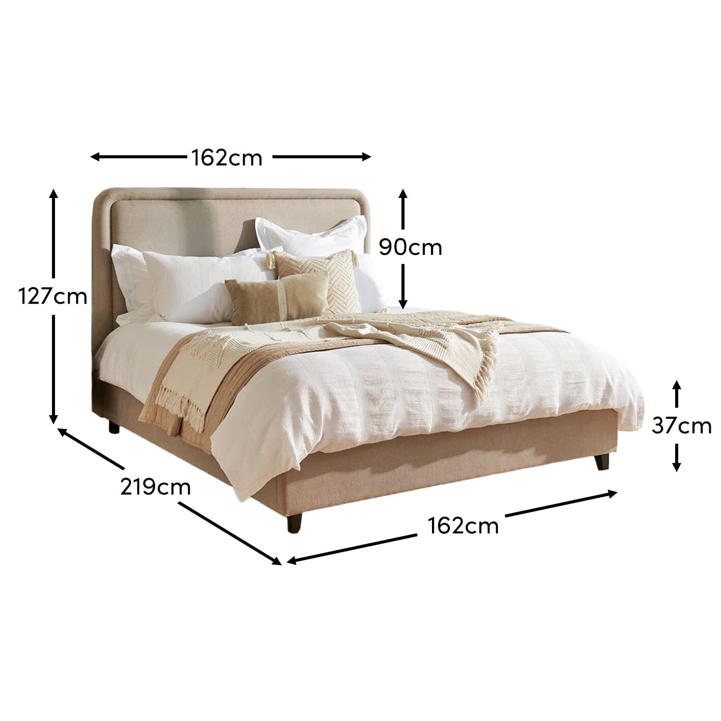 Robyn King Ottoman Bed - Soft Beige - Laura James