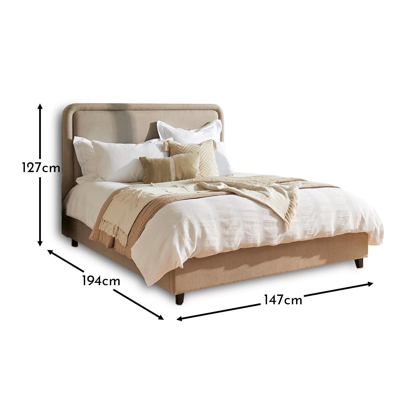 Robyn Double Ottoman Bed - Soft Beige - Laura James
