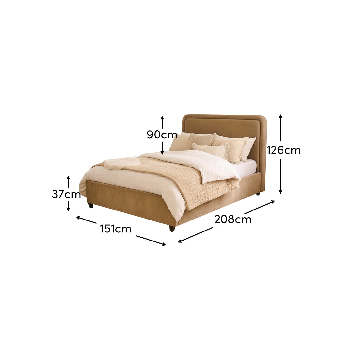 Robyn King Ottoman Bed - Driftwood - Laura James