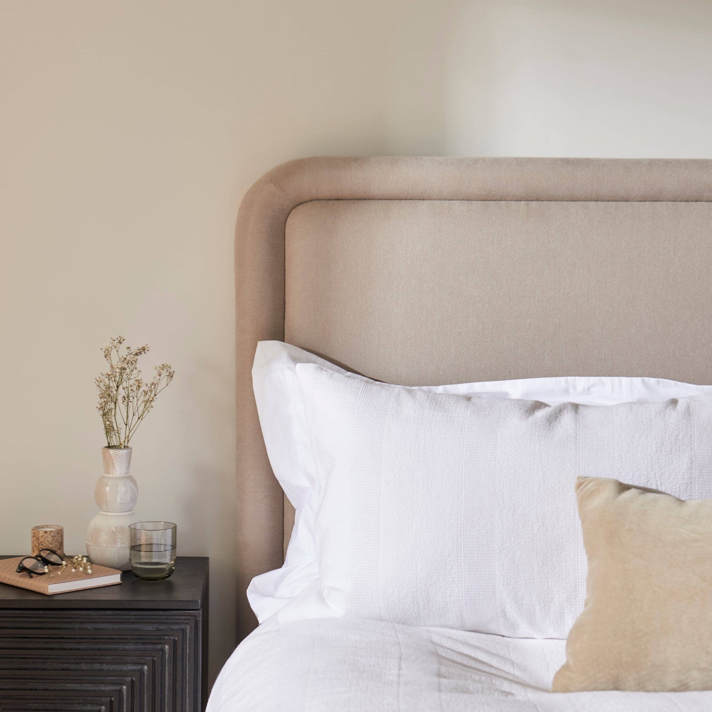 Robyn Double Ottoman Bed - Soft Beige - Laura James