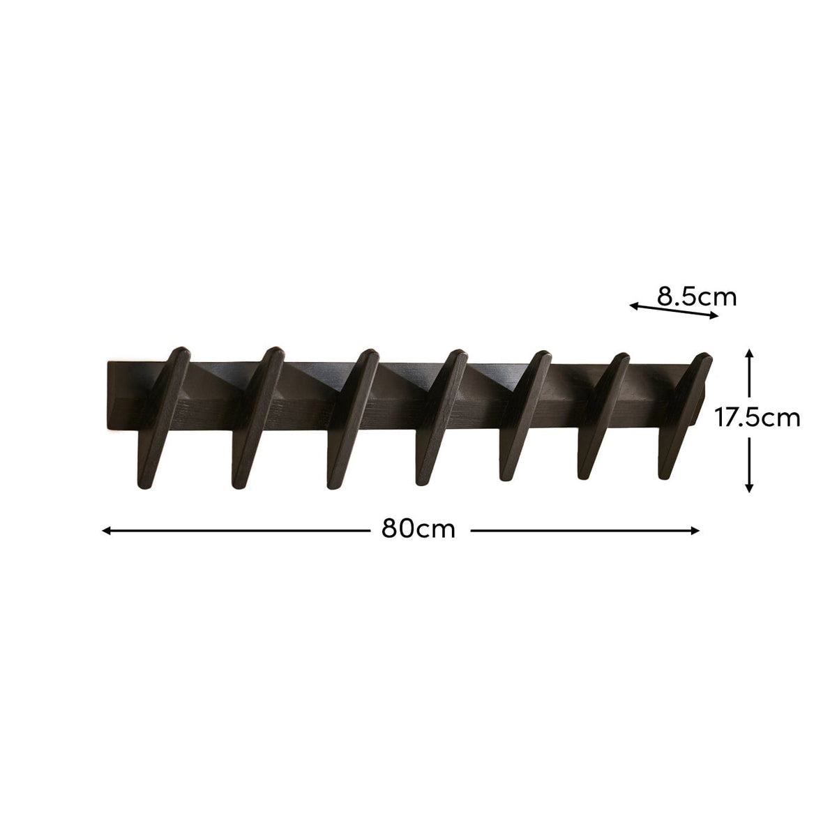Roe Large Black Oak Coat Rack - Laura James
