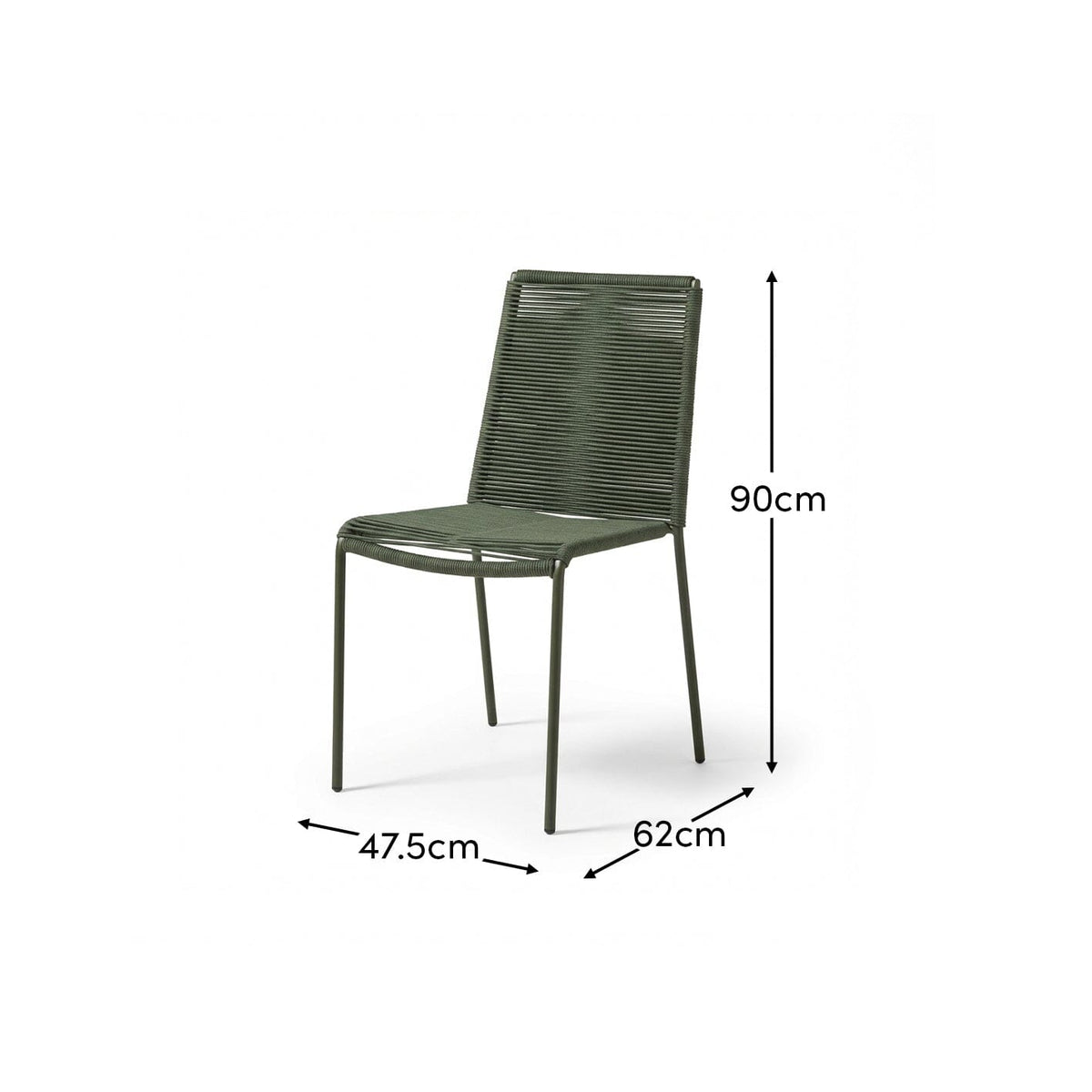 Ryder Khaki Green Rope Garden Chairs - Set of 2 - Laura James