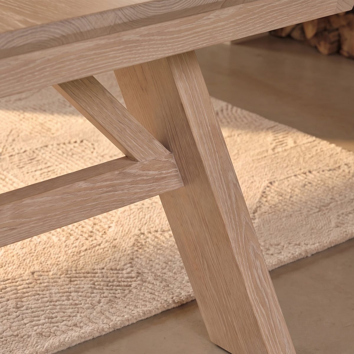 Sabina 160-240cm Whitewash Oak Extending Dining Table - Laura James