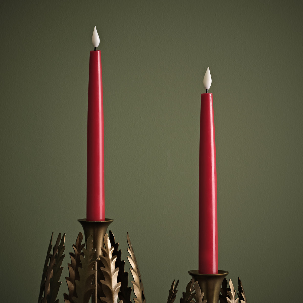 Samsta Battery Taper Candles - Set of 2 - Christmas Red