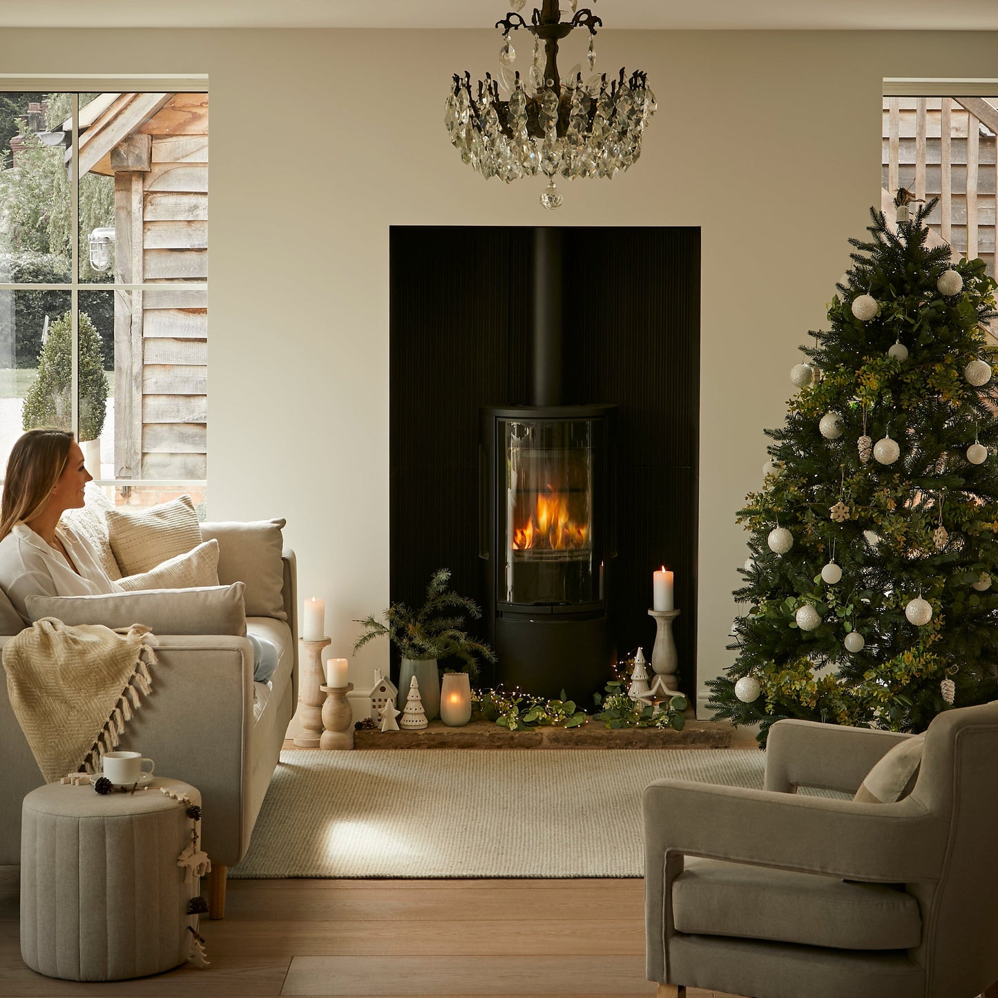 Bergen Ceramic LED Light Up Trees - Set Of 3 - White