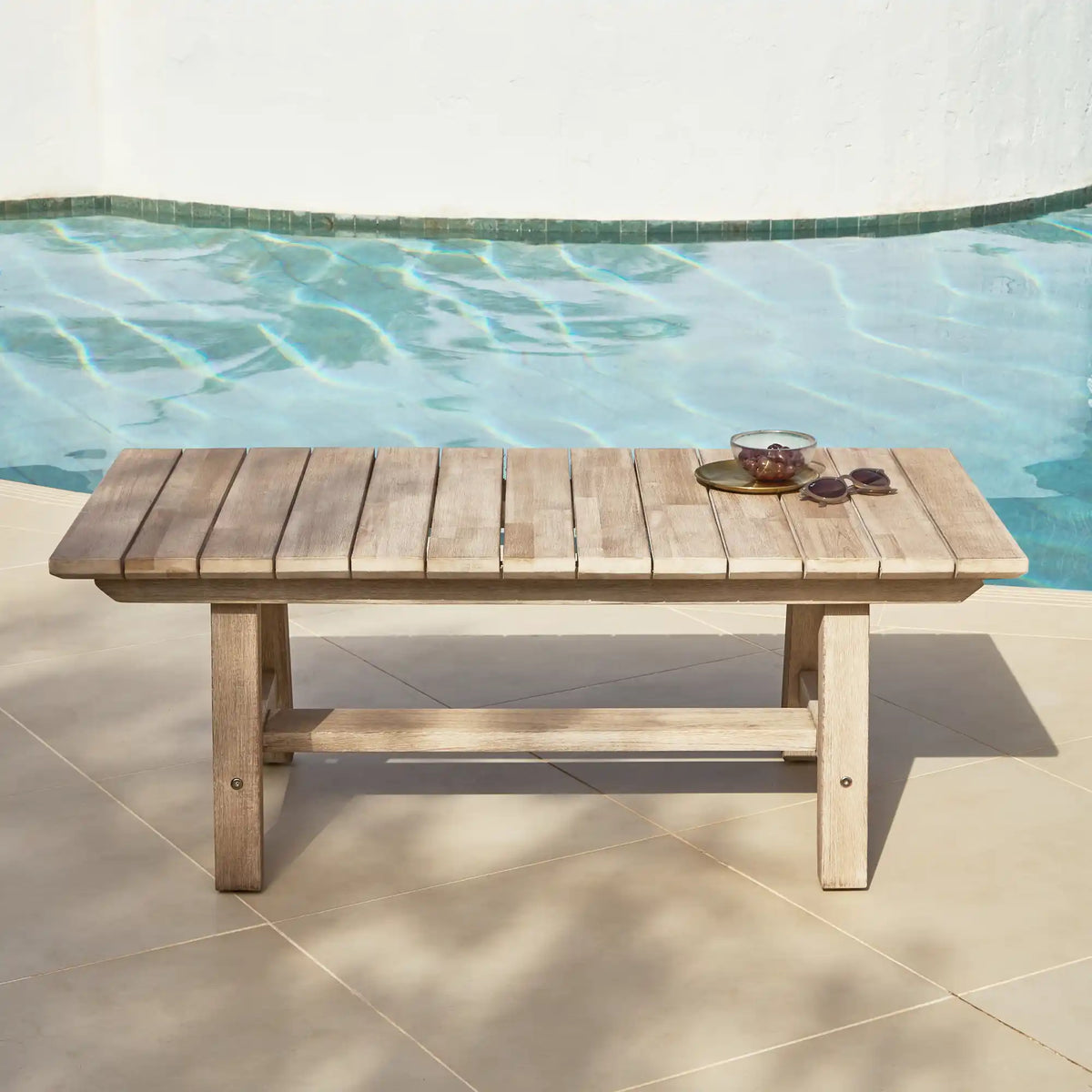 Shiro Rectangular Acacia outdoor Coffee Table -Laura James