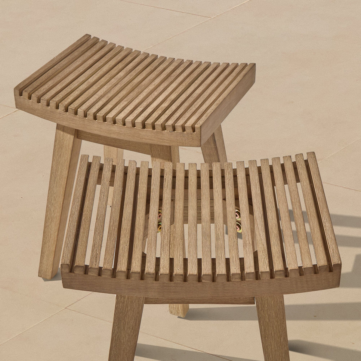 Outlet - Shiro Wooden Garden Stool - 40cm