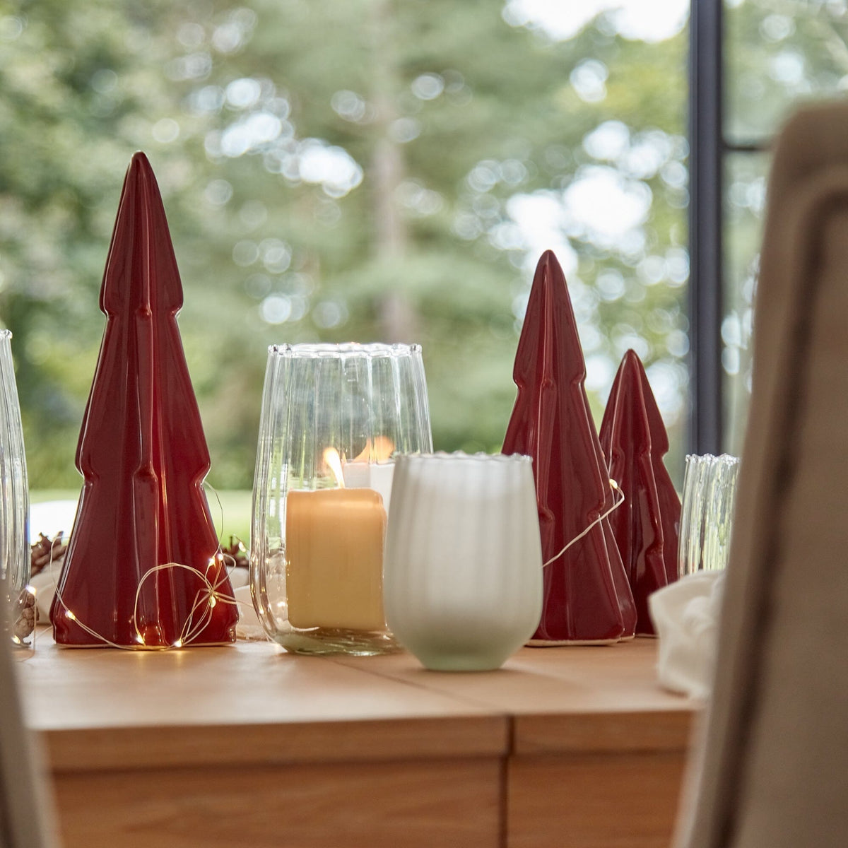 Red Ceramic LED Light Up Tree - 30cm - Laura James