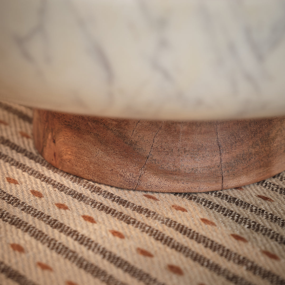 Spello 30cm Bowl - White Marble - Laura James