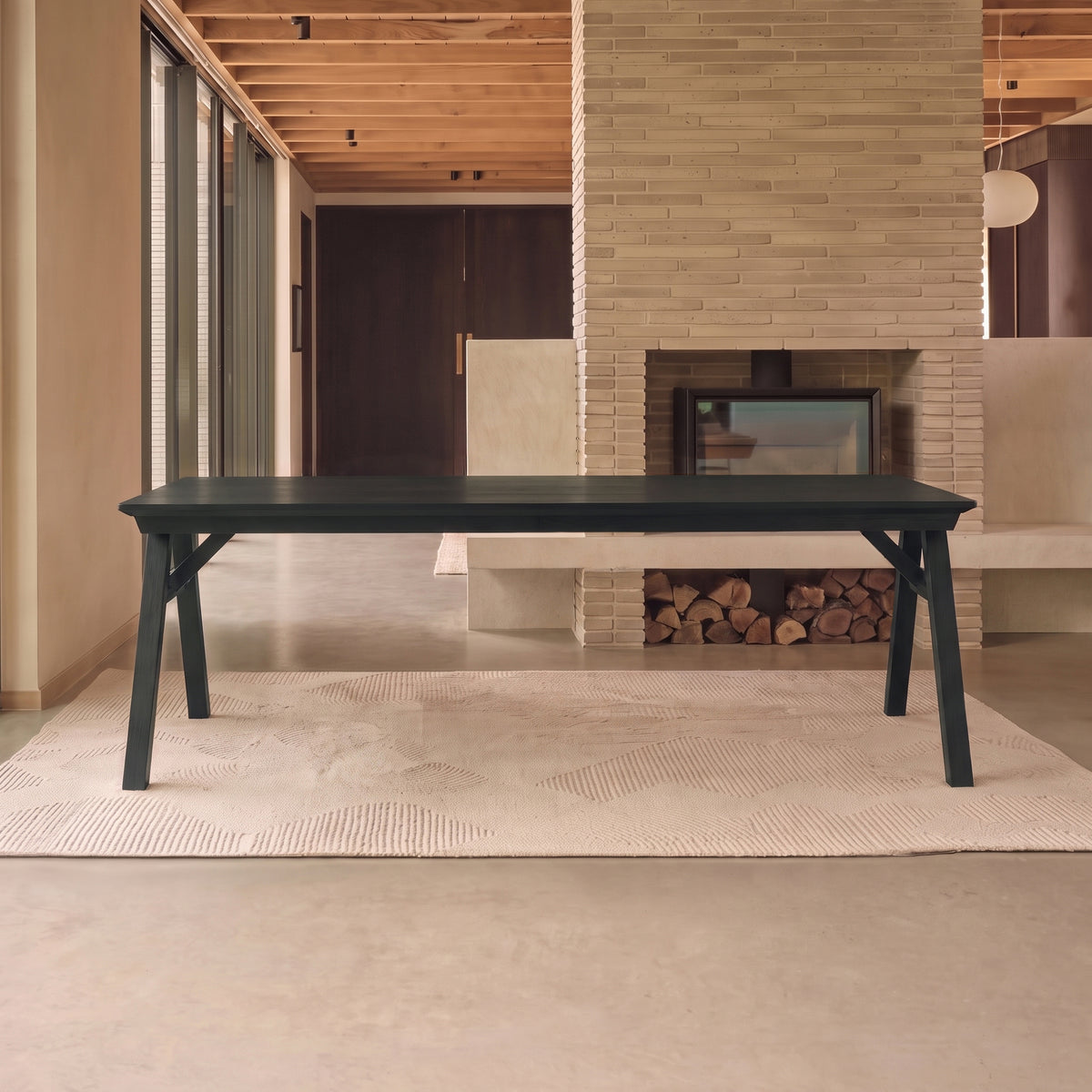 Sabina 160-240cm Black Oak Extending Dining Table