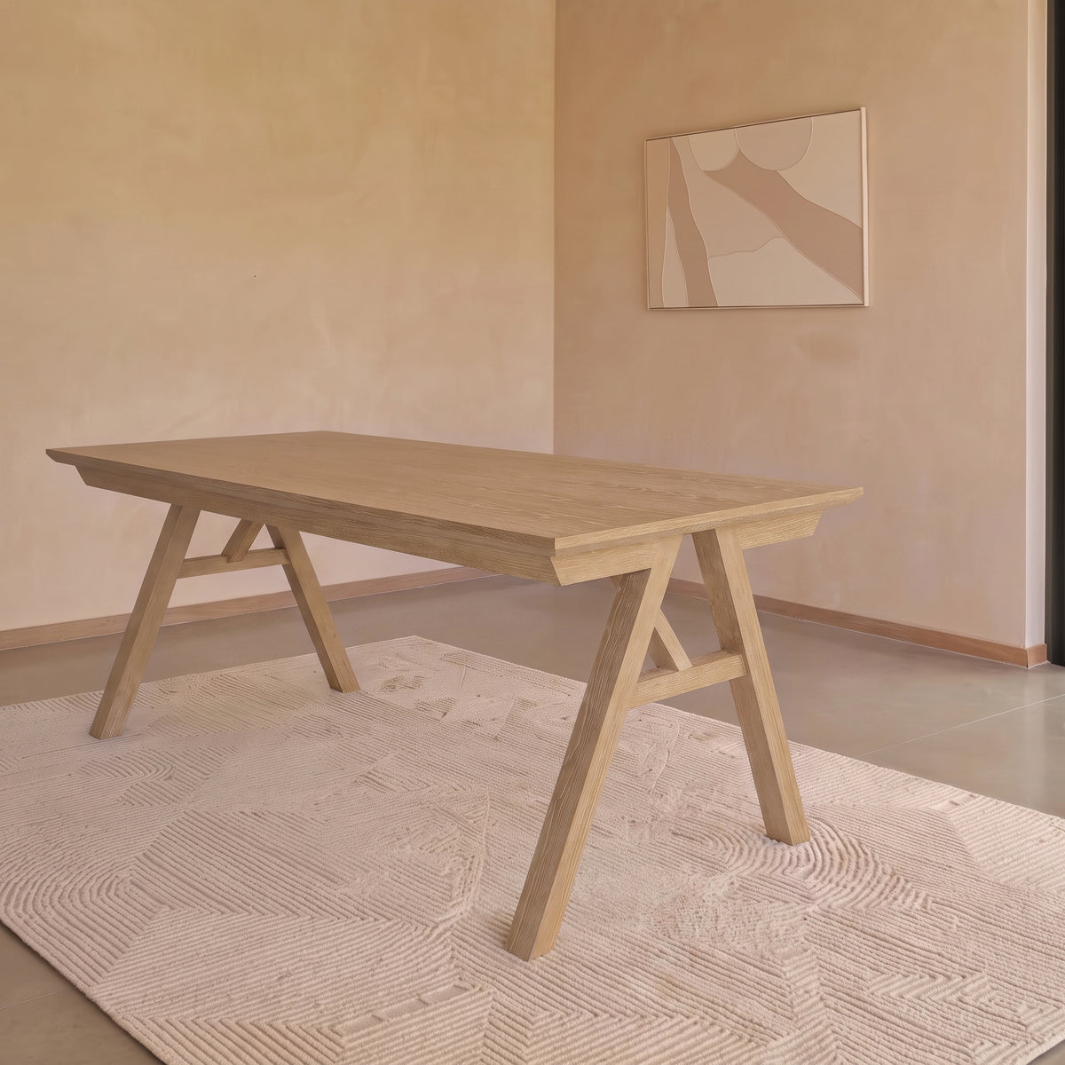 Sabina 160-240cm Whitewash Oak Extending Dining Table - Laura James