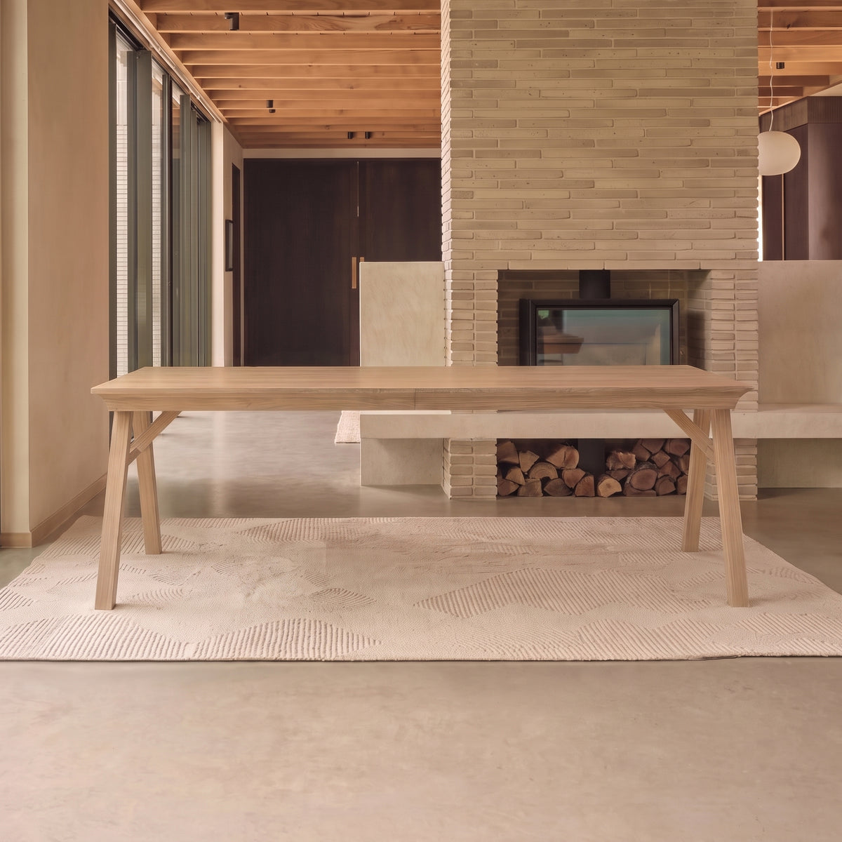 Sabina 160-240cm Whitewash Oak Extending Dining Table Set