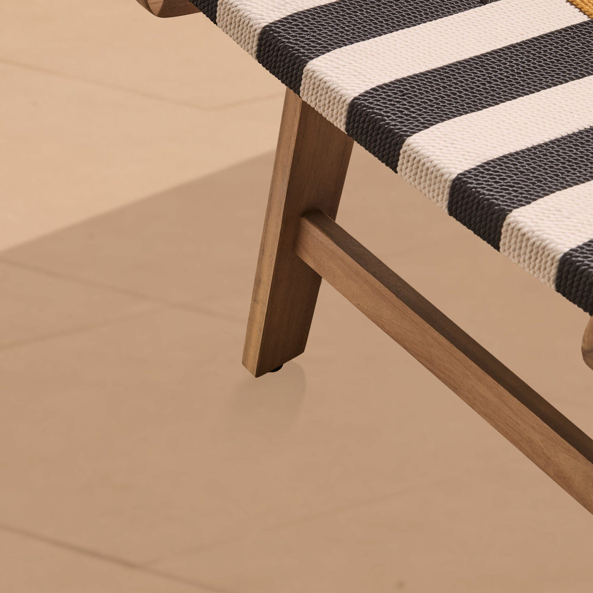 Saffron White Acacia Occasional Chair - Beige/Black/Yellow Rope - Laura James