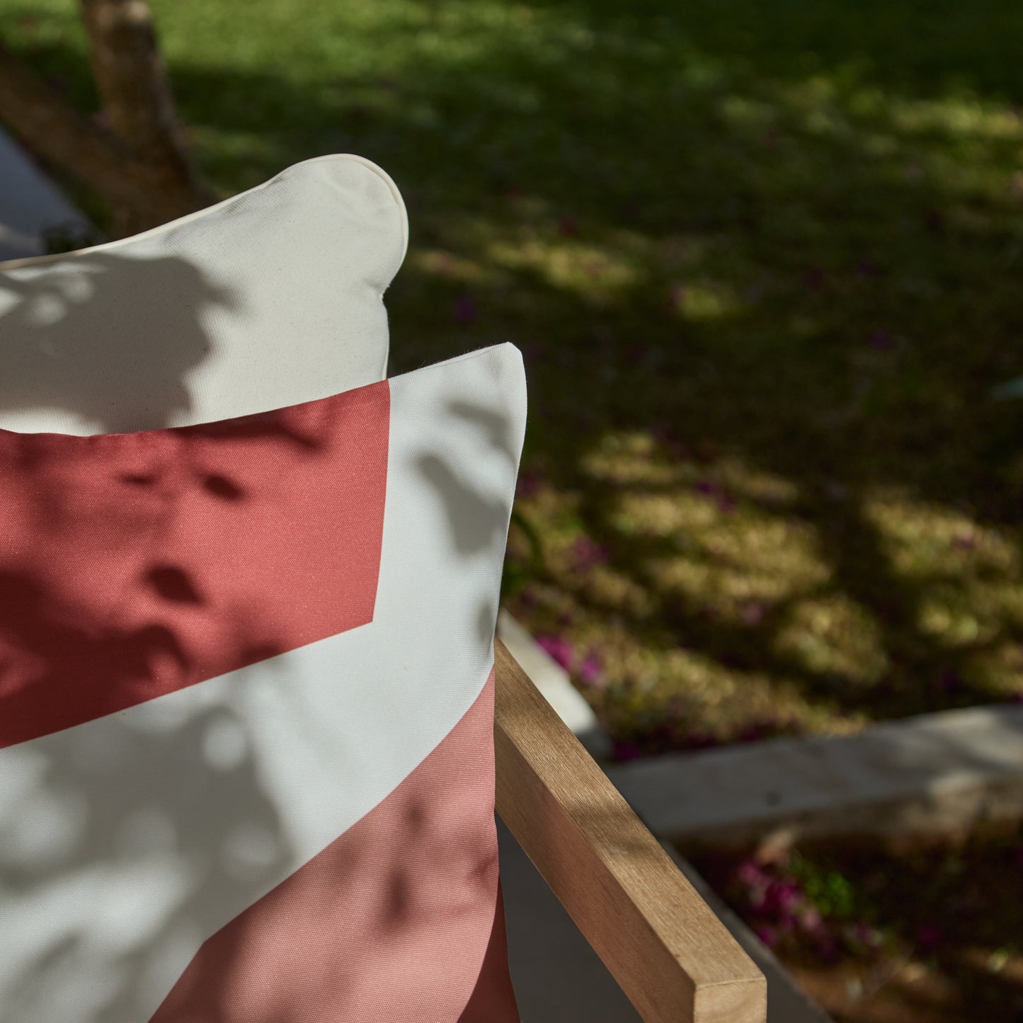 Salcombe 50x50cm Outdoor Cushion Cover - Paprika and Blush Pink - Laura James