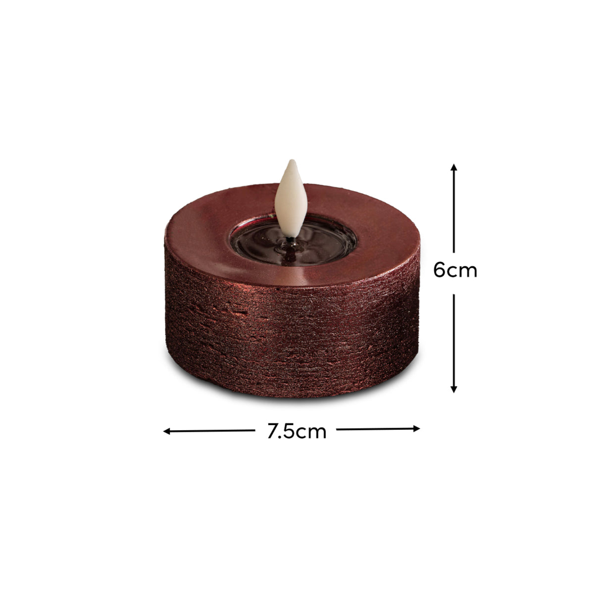 Samsta 7.5cm Battery Tealight Candles - Set of 2 - Burgundy Red