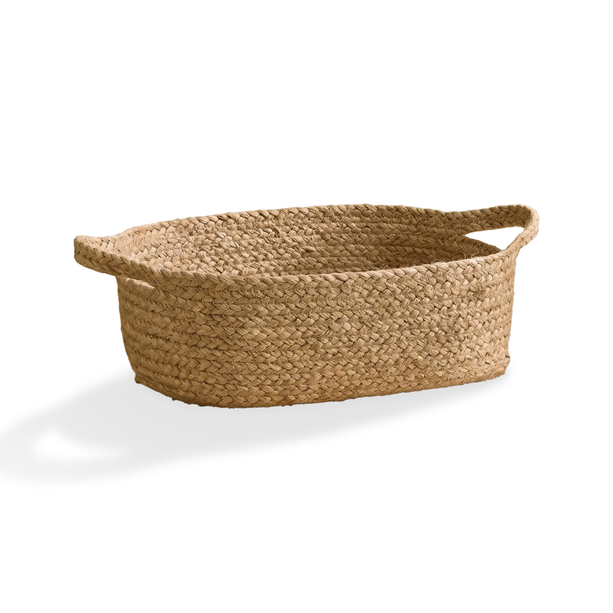 Satara 30x40cm Oval Jute Basket - Whitewash