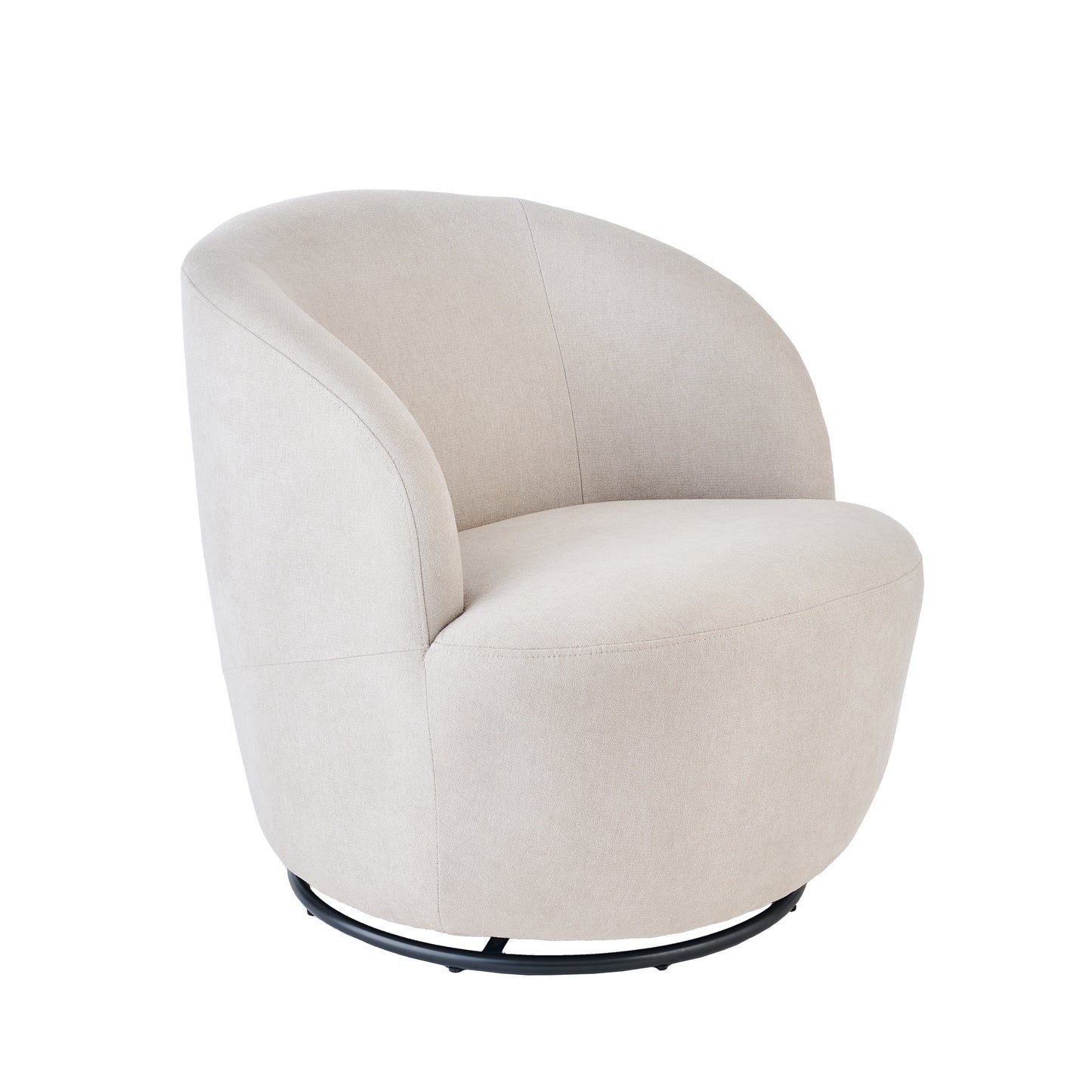 Sawyer 68cm Swivel Armchair - Soft Beige - Laura James