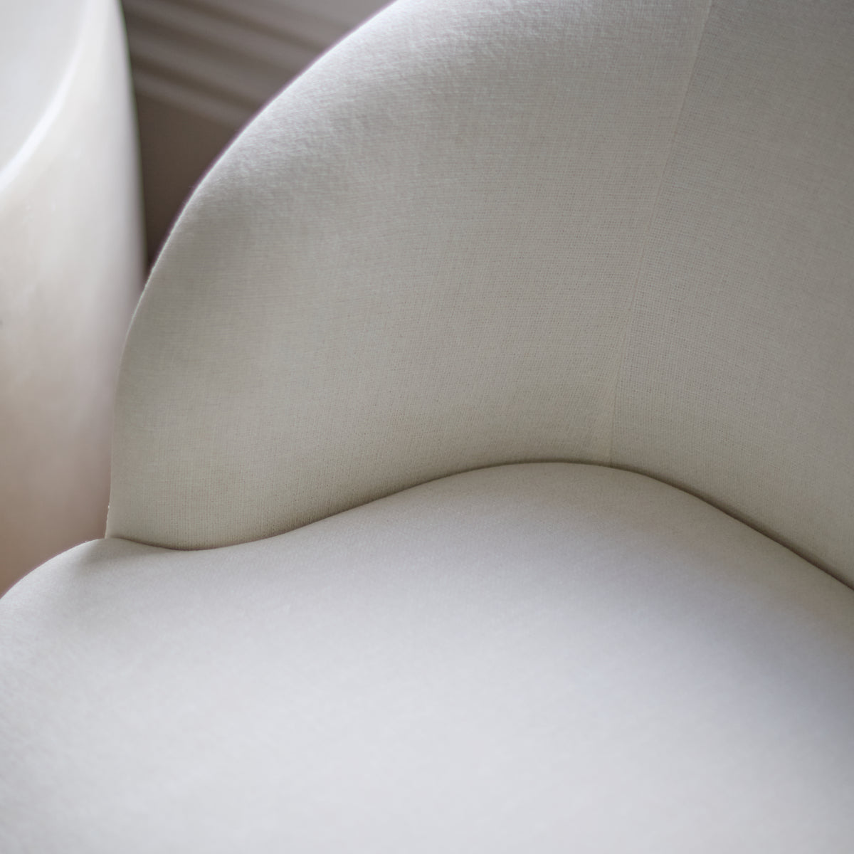Sawyer 68cm Swivel Armchair & Alder 45cm Footstool - Oyster White