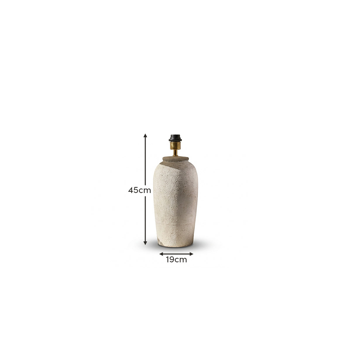 Selham 47cm Ceramic Lamp Base - Rustic White - Laura James