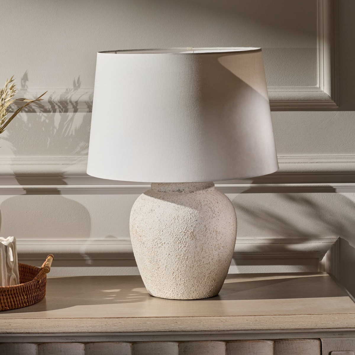 Outlet - Selham 30cm Ceramic Lamp Base - Rustic White