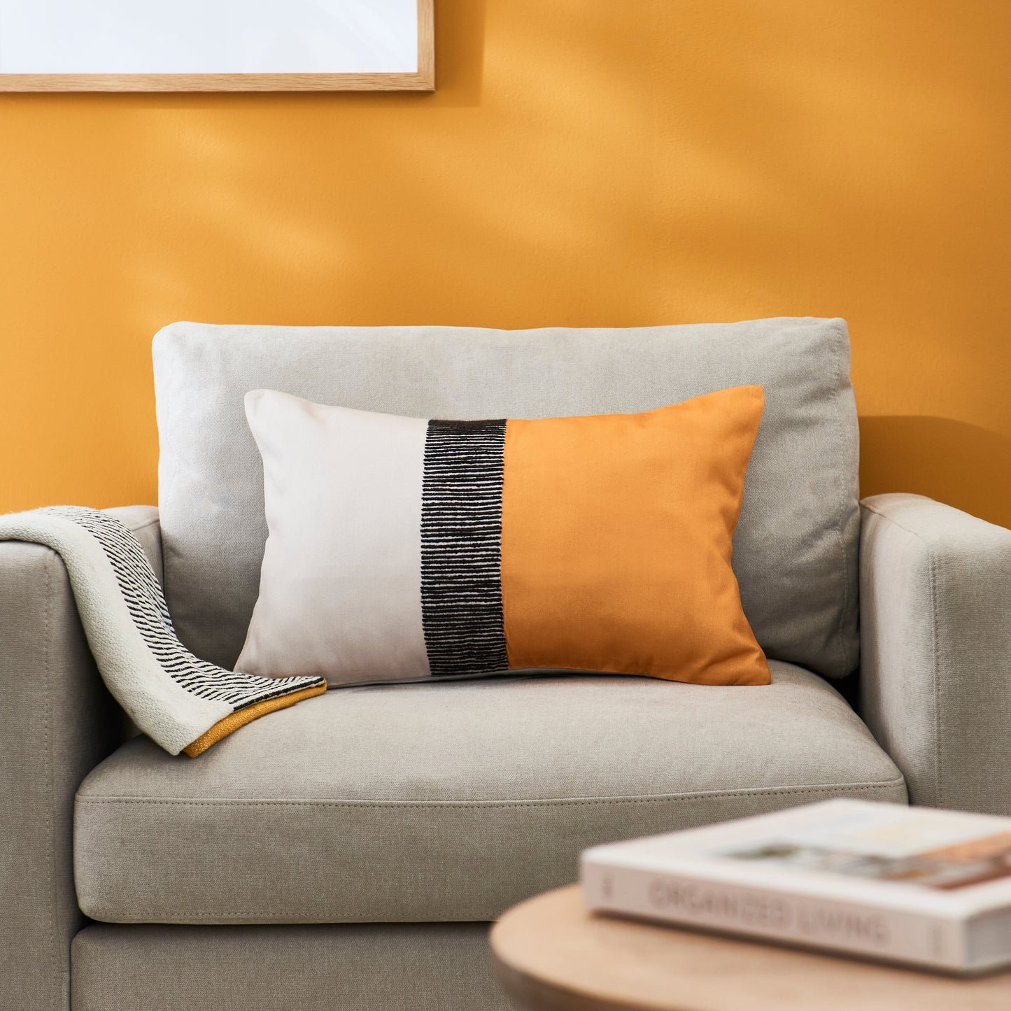 Selu 35x55cm Striped Cushion Cover - Yellow - Laura James