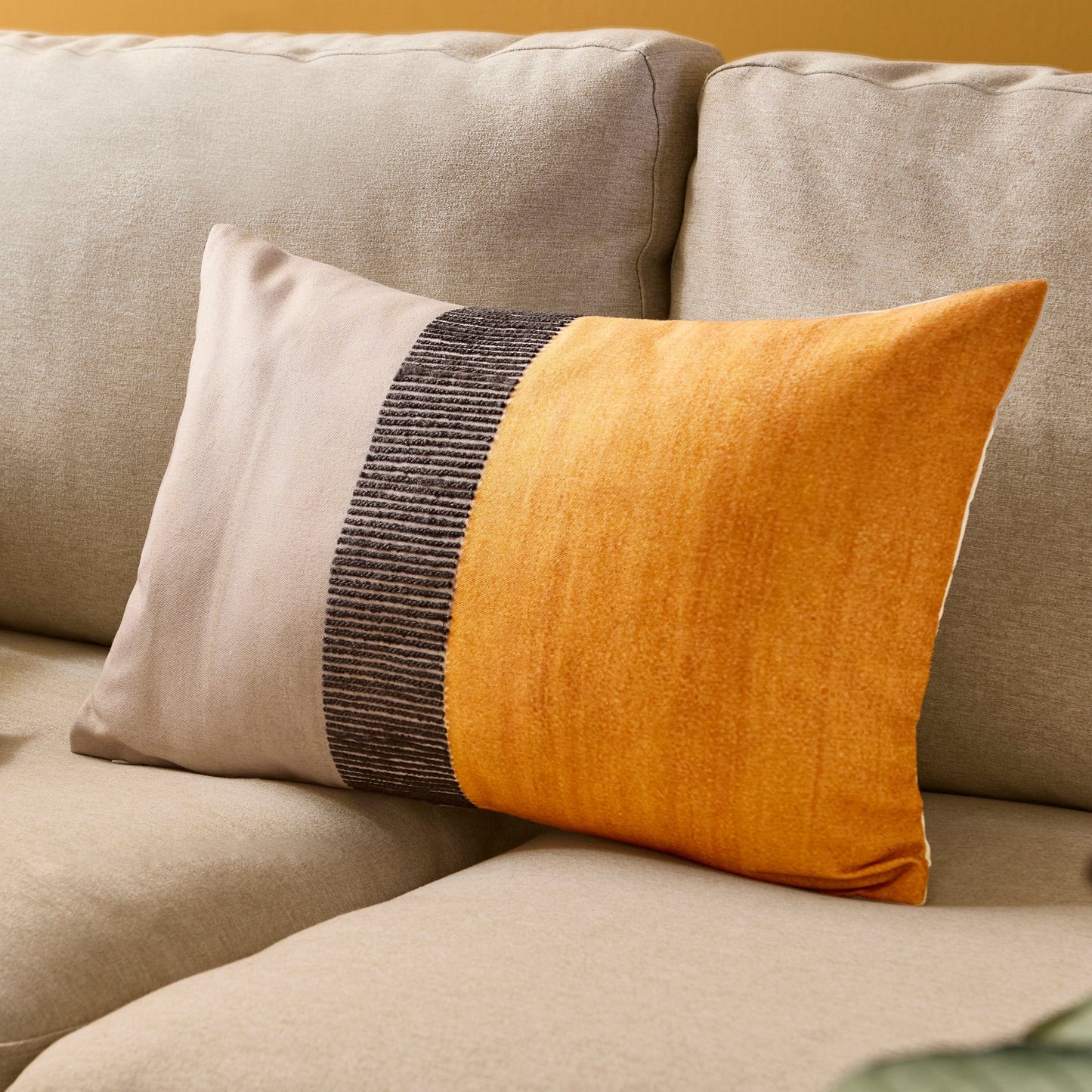 Selu 35x55cm Striped Cushion Cover - Yellow - Laura James