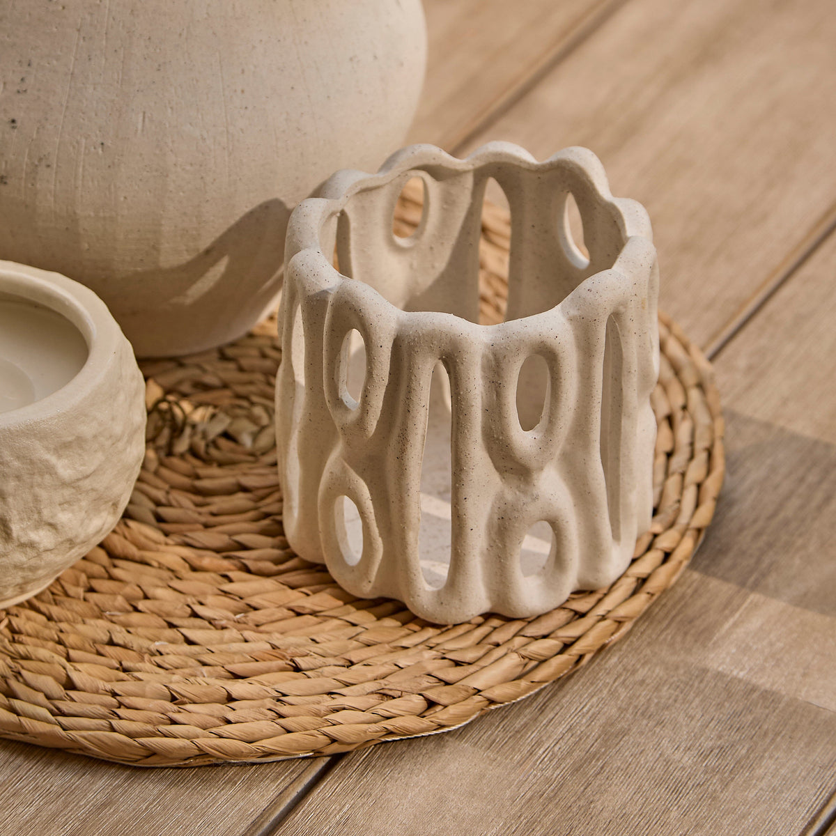 Shiro Beige Rope Wooden Garden Chairs - Set of 2 - Laura James