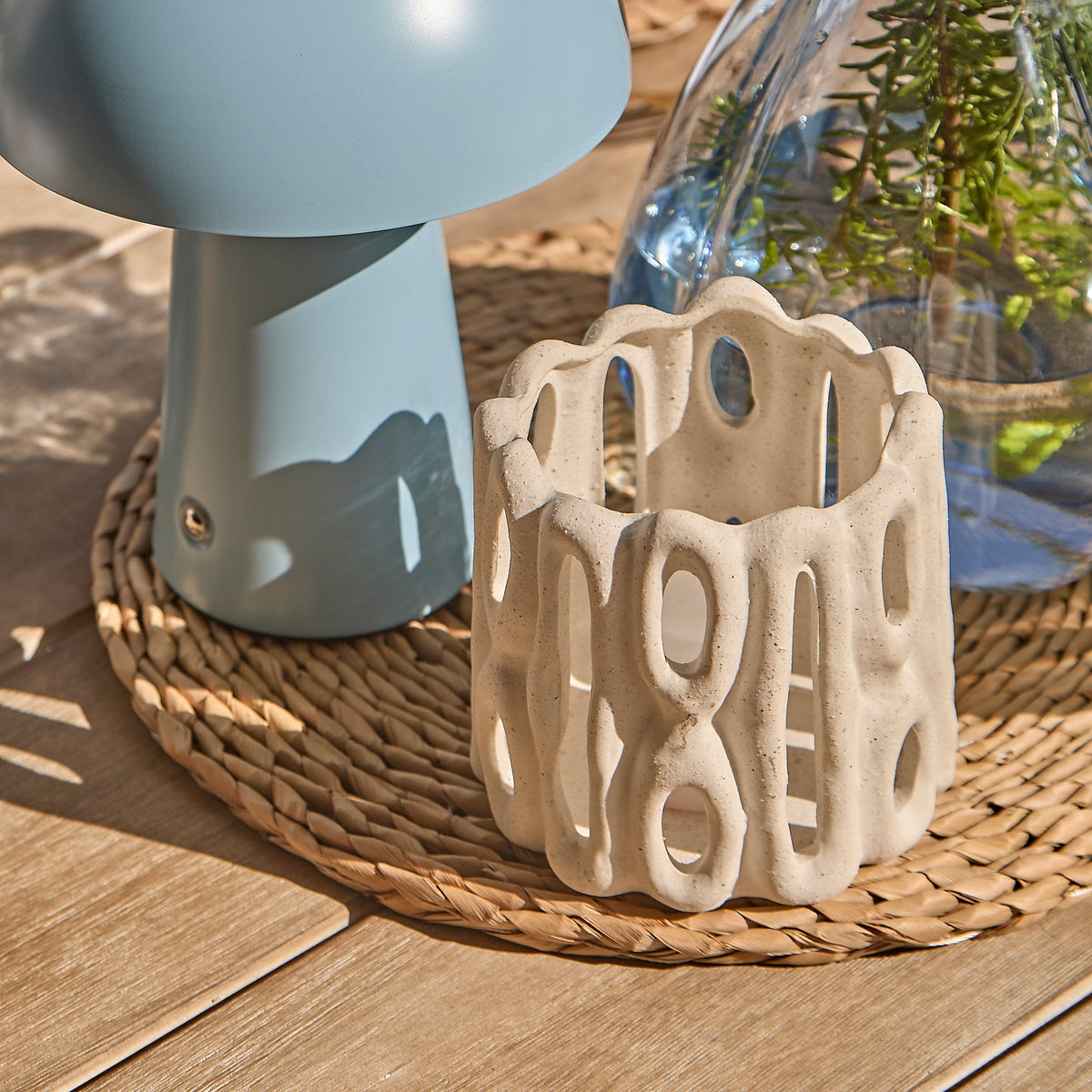Shiro Navy Rope Wooden Garden Chairs - Set of 2 - Laura James