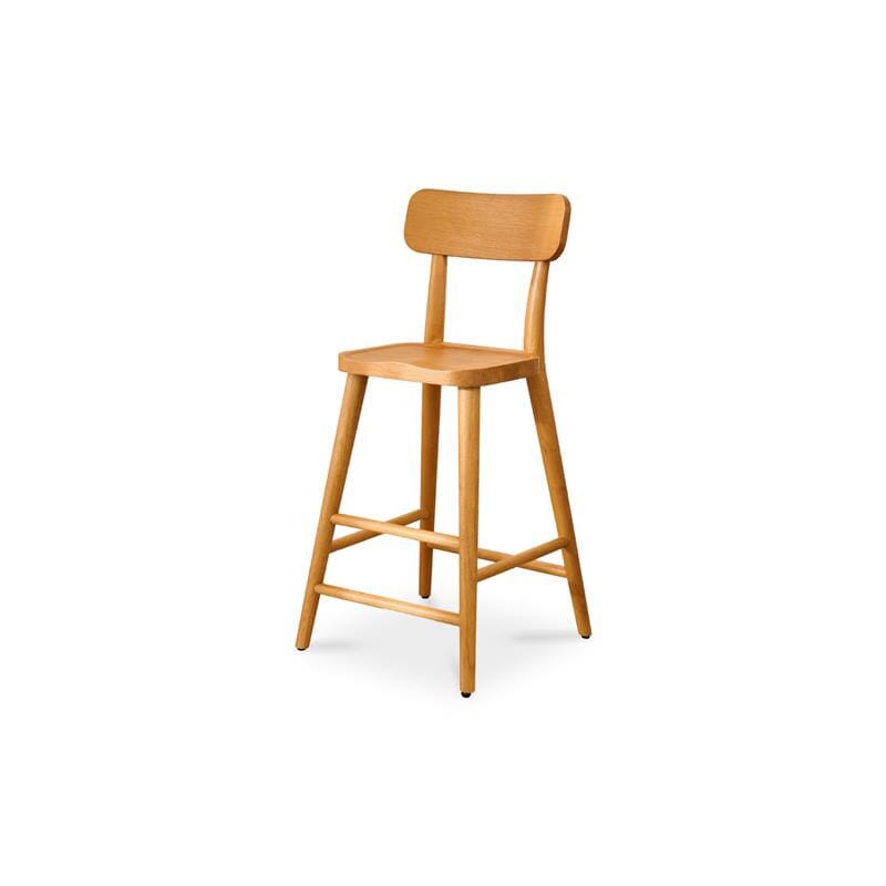 Silvester Classic Oak Bar Stool with Backrest - Laura James