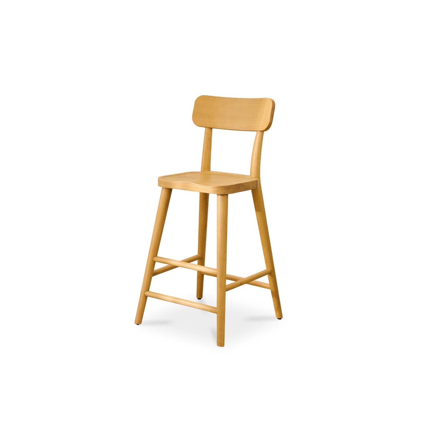 Silvester Pale Oak Bar Stool with Backrest - Laura James