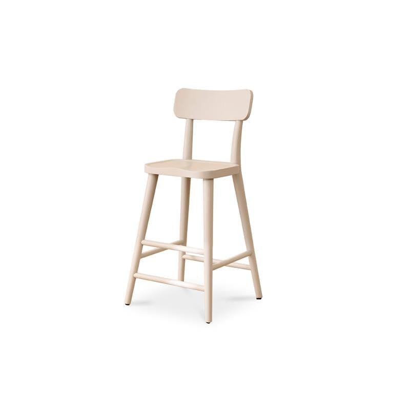 Silvester Pewter Grey Bar Stool with Backrest - Laura James
