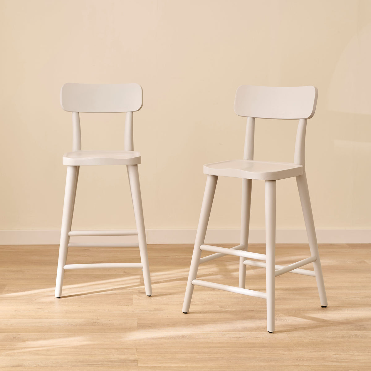 Silvester Pewter Grey Bar Stool with Backrest - Laura James