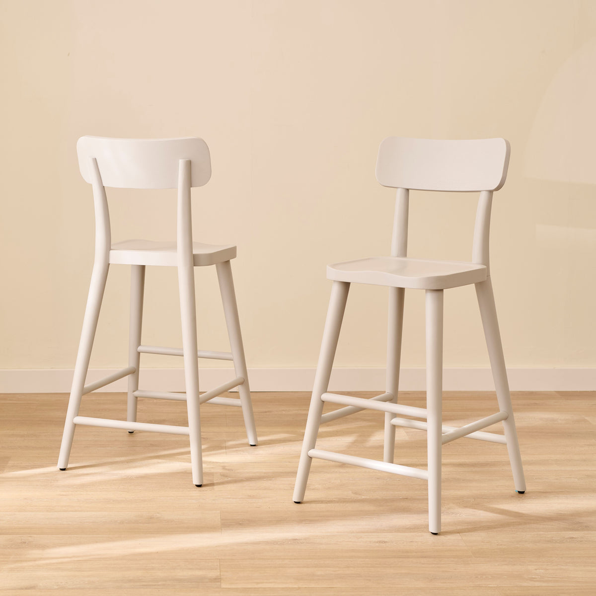 Silvester Pewter Grey Bar Stool with Backrest - Laura James