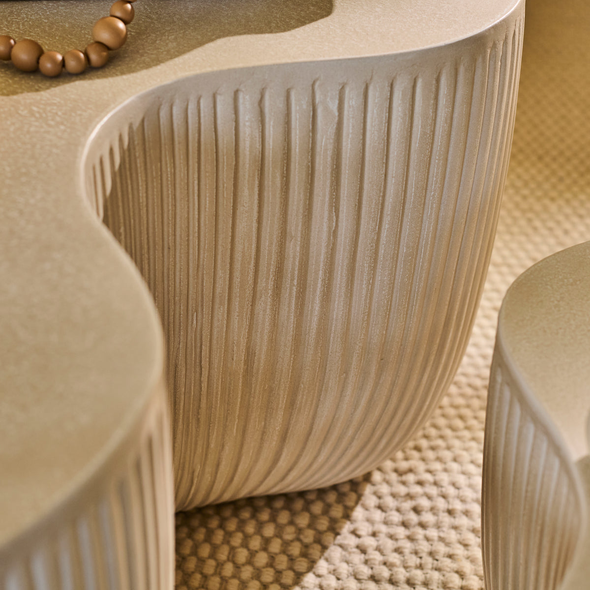 Sohan 61cm with 84cm Kidney Coffee Table - Sand - Laura James