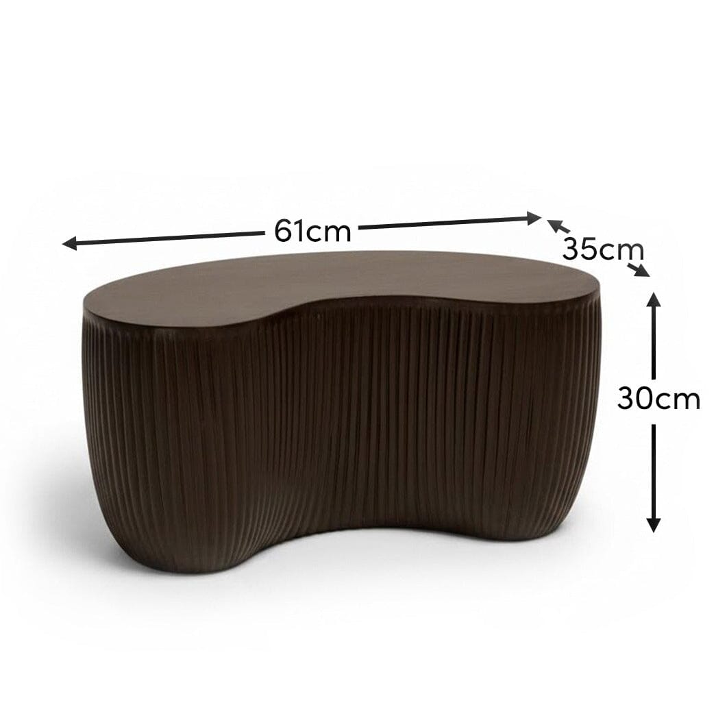 Sohan 61cm Kidney Coffee Table - Lava Black - Laura James