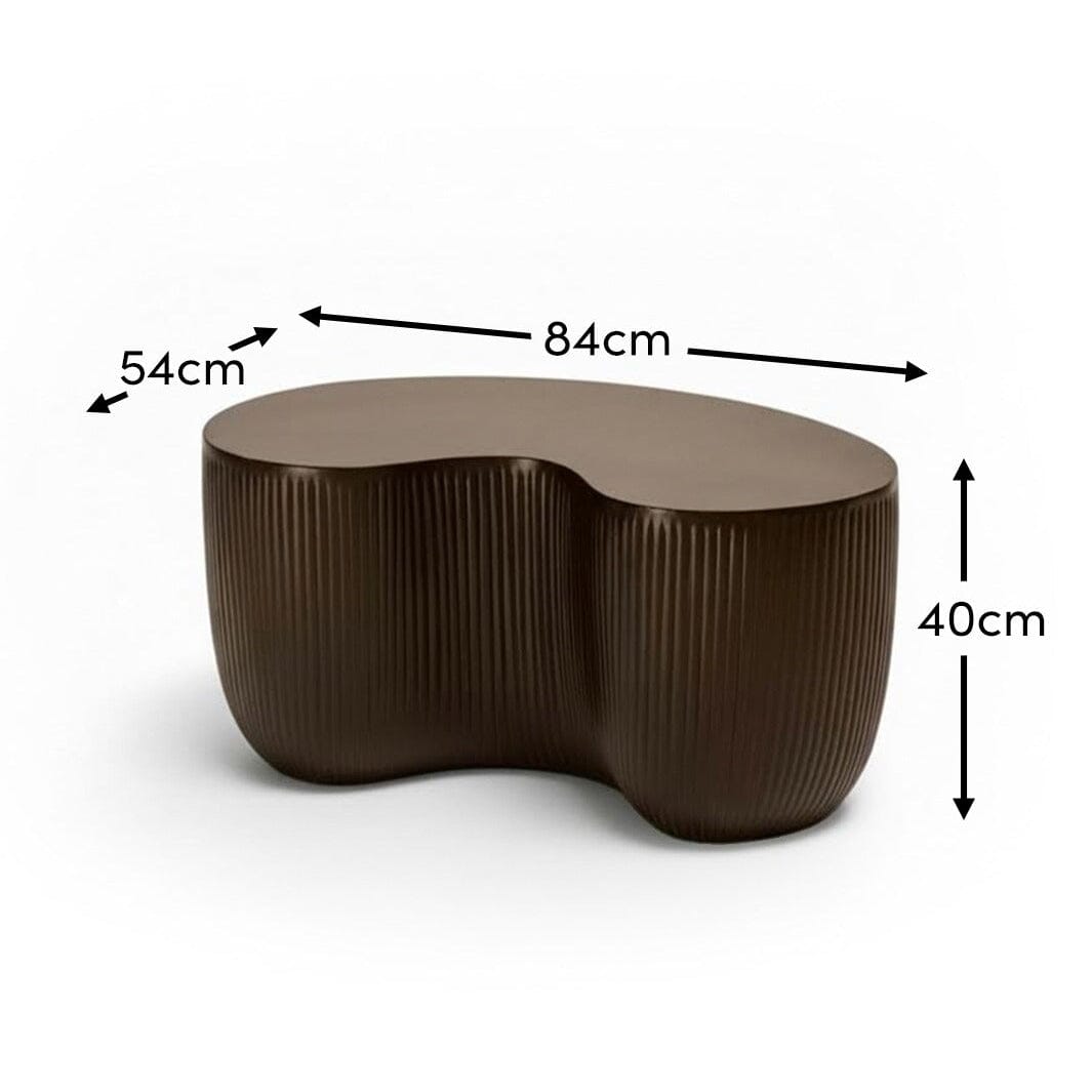 Sohan 84cm Kidney Coffee Table - Lava Black - Laura James