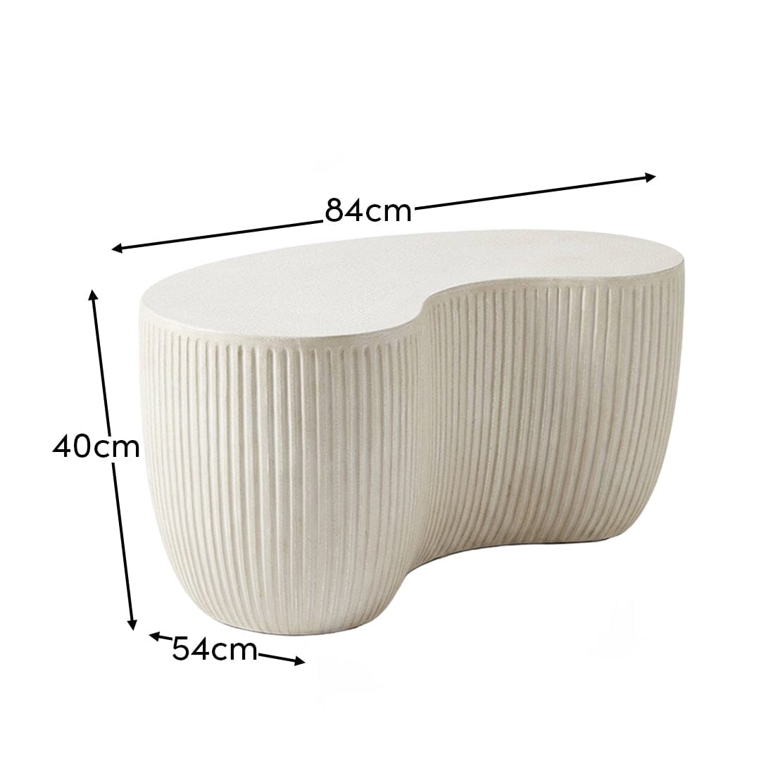 Sohan 84cm Kidney Garden Coffee Table - Set of 2 - Sand - Laura James
