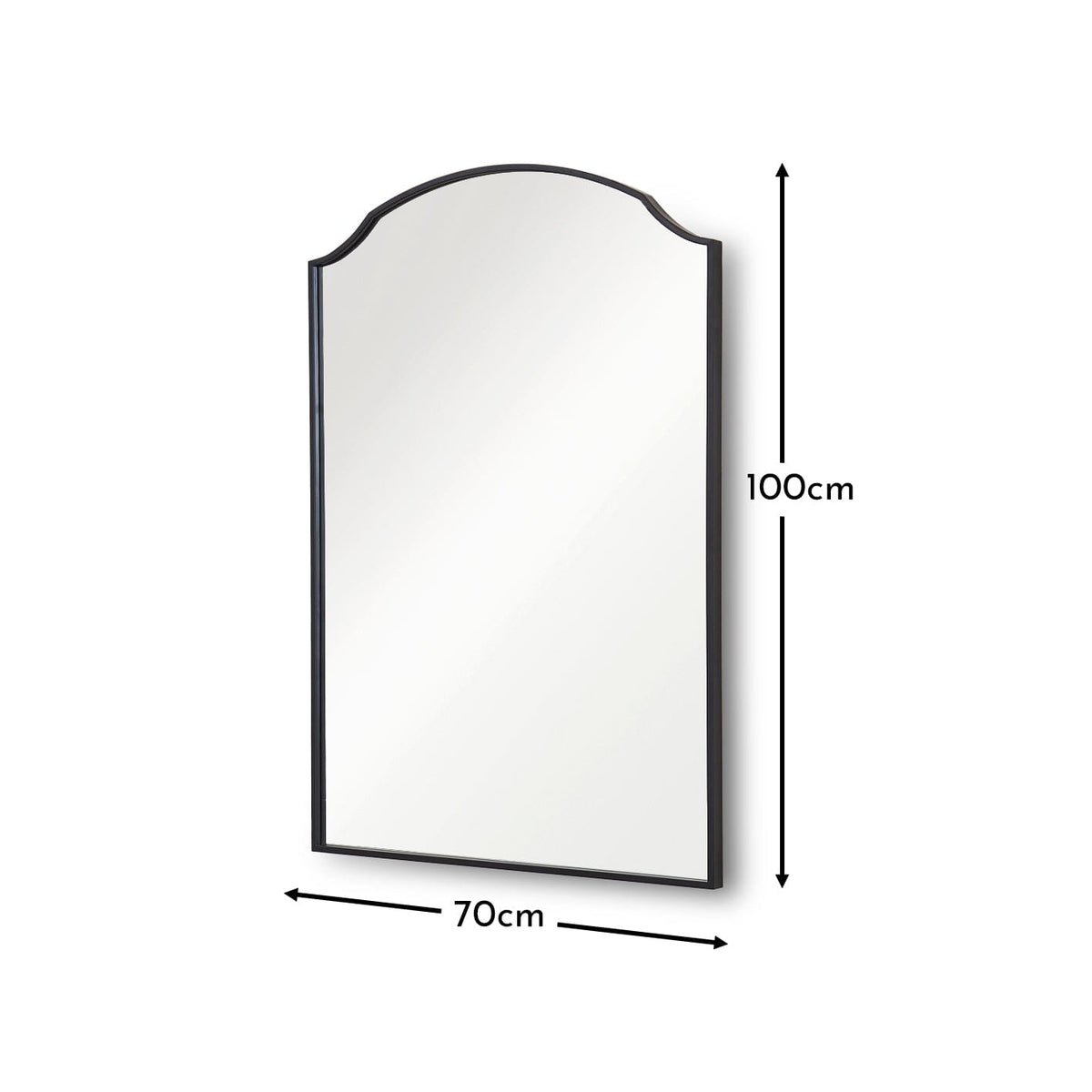 Soho 100x70cm Metal Mirror - Black - Laura James