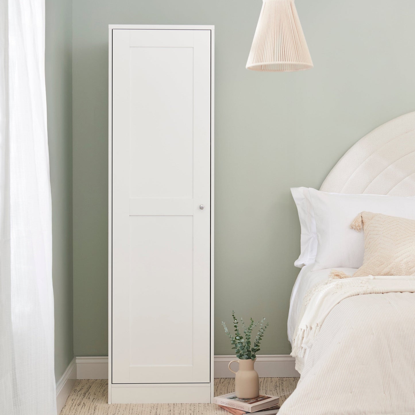 Stevie 1 Door Wardrobe - White - Laura James