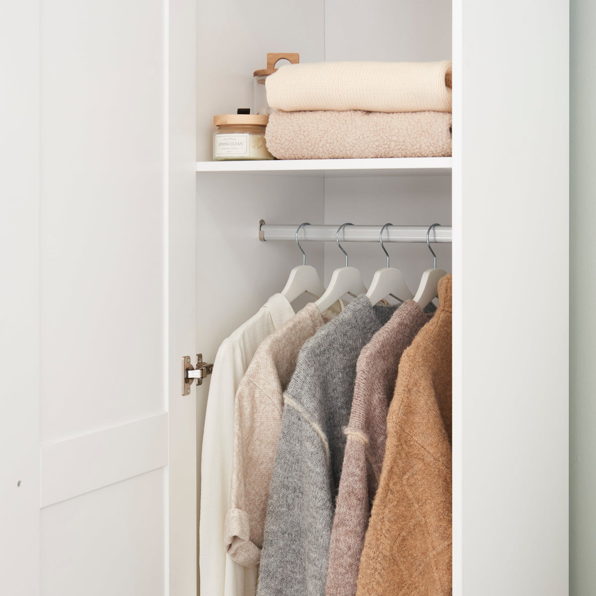 Stevie 1 Door Wardrobe - White - Laura James