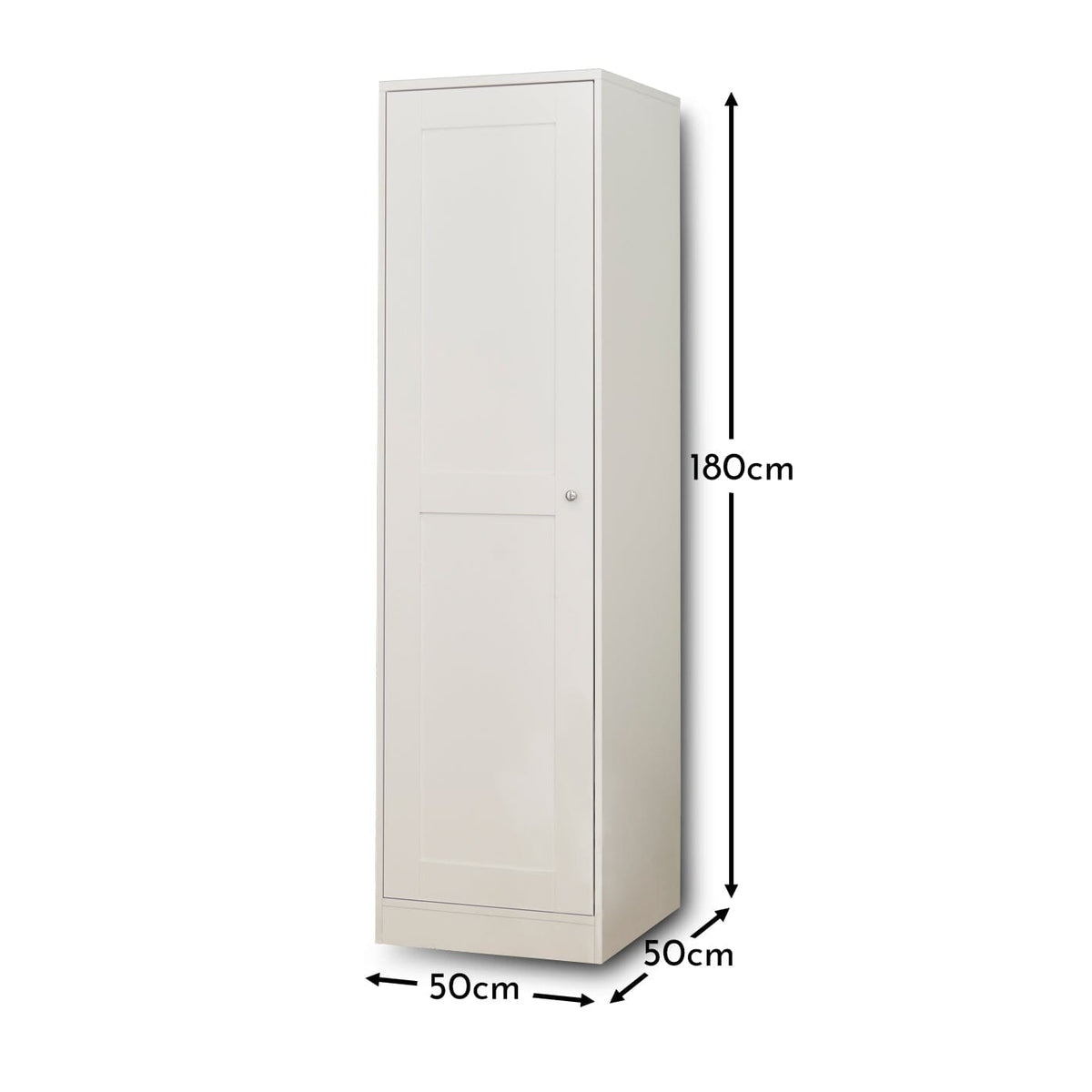 Stevie 1 Door Wardrobe - White - Laura James